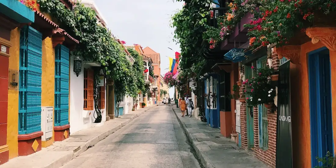 Cartagena old town colonial street